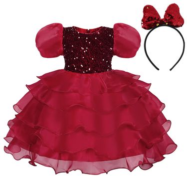 Mother & Kids European and American children's clothing summer princess dress short-sleeved sequined tutu skirt girl flower girl wedding dress dress_voghion.com