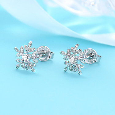 Sterling VENUS Sier Ear Studs Snowflake Earrings AAA + Zircon Inlay Women's Earrings Fashion Personality rings rings_voghion.com