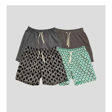 Men's Clothing Classic Pattern Men's Summer Loose Four Quarter Pants Retro Straight Casual Pants Men's Sports Shorts_voghion.com