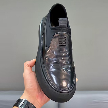 Men's shoes, lazy shoes, slip-on casual shoes, thick soles, waterproof, non-slip, round toe, flat soles, breathable shoes, men's all-match style_voghion.com