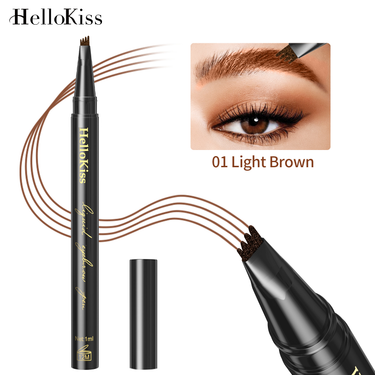 Beauty Health HelloKiss Four Pronged Eyebrow Pencil Liquid Waterproof Makeup Lasting No Smudge Eyebrow Pencil_voghion.com