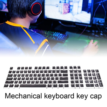 Farfi 104Pcs/Set Key Caps Dual Colors Universal PBT Wear-resistant Mechanical Keyboard Keycaps for Computer_voghion.com