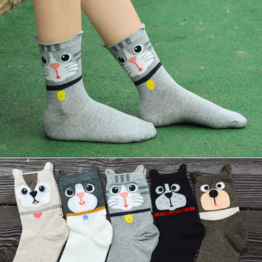 Women's socks Stereoscopic cute dog socks female Korean female socks cartoon cotton female socks_voghion.com