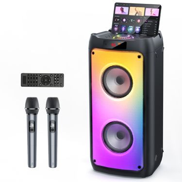 10-T Wireless Bluetooth Speaker, With 2 Microphones, Home Karaoke Party Speaker With LED Light, Stage Subwoofers_voghion.com