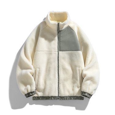 Men's Clothing autumn and winter lamb wool plus velvet thickened jacket couple casual fleece stand collar loose warm coat men_voghion.com