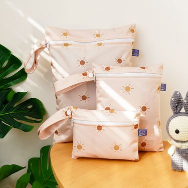 Elinfant Rainbow&Sun Pirnt 3PCS Portable Storage Bag Travel Wash Cosmetic Bag Waterproof Diaper Bag_voghion.com