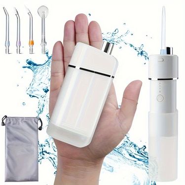 Portable Water Flosser Cordless Teeth Telescopic Oral Irrigator With Travel Bag White, IPX7 Waterproof_voghion.com