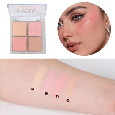 Four Palace Matte Natural Nude Makeup Vigorous Powder Blusher Expanding Shrinking Color Cheek Red Plate_voghion.com