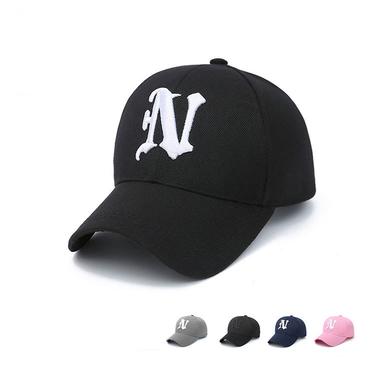 Men's and women's hats baseball cap Korean version embroidery N letter baseball cap men and women with the same sunshade cap_voghion.com