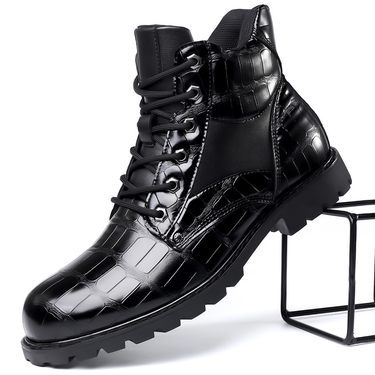 Plus-size men's retro men's shoes Leather shoes Fashion men's mid-top boots_voghion.com