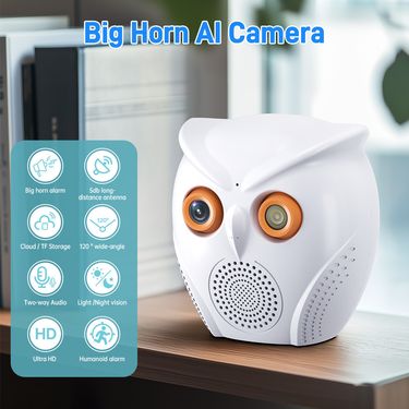 ICSEE Large Horn Owl Monitoring Camera Full-color Picture Bluetooth Sound Monitor WiFi High-definition Night Vision_voghion.com