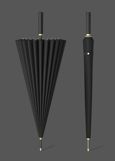 bone Long Large Double Reinforced Storm Resistant Three Person Straight Handle Umbrella_voghion.com