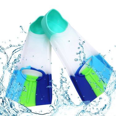 Silicone flippers men and women freestyle frog short flippers Adult children professional swimming snorkeling_viptrois.com