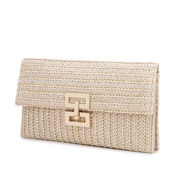 Bohemian Vacation Woven Hand-held Bag Popular Flip Bag Straw Woven Bag Envelope Bag Suitable for Dating and Shopping_viptrois.com