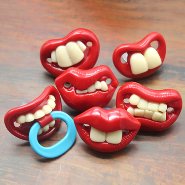 Funny Lips Teeth Toddler Baby Silicone Dummy Soother Teething Sleep Pacifier_voghion.com