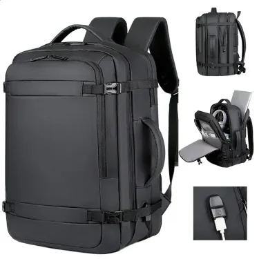 40L Expandable USB Travel Backpack Flight Approved Carry On Airplane Waterproof And Durable 17 Inch Mens 250408l_voghion.com