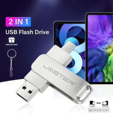 Rotating Type-C & USB3.0 Metal U Disk - 128GB High-Speed Dual-Purpose Flash Drive For Phone, Computer & Car (Large Capacity)_voghion.com
