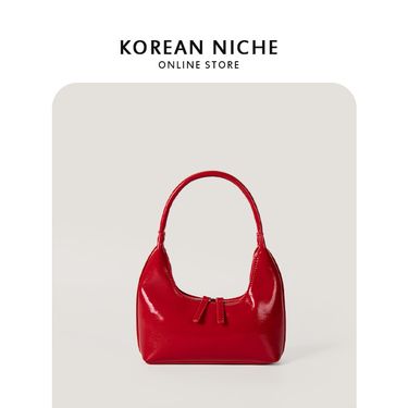 Korean niche design glossy high-end texture single shoulder underarm bag, summer fashion simple casual hand-held_voghion.com