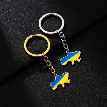 Ukrainian Oil Drip Pendant Keychain – Retro Ethnic Style Stainless Steel Ornament For Men & Women_voghion.com