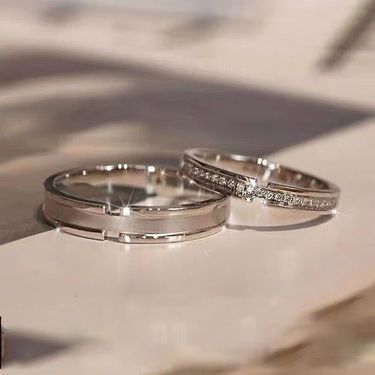 Couple Rings Sterling Silver Men And Women Open Ring A Pair Of Niche Design High Sense Valentine's Day Birthday Gift_voghion.com