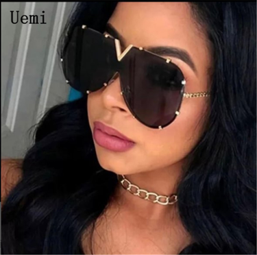 Fashion Brand Modern Oversized Sque Sunglasses For Women Men Vintage Big Frame Retro Designer Sun Glasses UV400_voghion.com