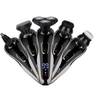 5 In 1 Electric Razor Shaver Rechargeable Cordless Head Beard Trimmer Shaver Kit IPX6 Waterproof Dry Wet Grooming Kit_voghion.com