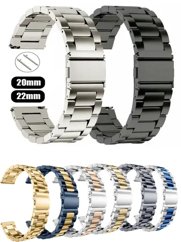 Stainless Steel band For Samsung Galaxy watch 7/FE/6/5 pro/4/Classic 20mm 22mm metal bracelet amazfit GTS-GTR-4-3-2e-mini strap_voghion.com