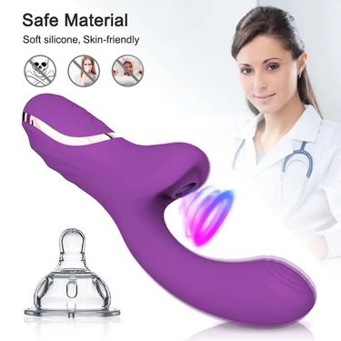 Vacuum Dildo Vibrator Female Adult Product Suction Clitoral Stimulator Sex Toy_voghion.com