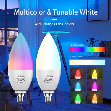 Light Bulbs Smart Rgbcw Bluetooth Networking Led Tip Bulb 12 Color Temperature_voghion.com