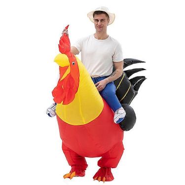 Adult Riding Rooster Inflatable Suit, Mascot Costume_voghion.com