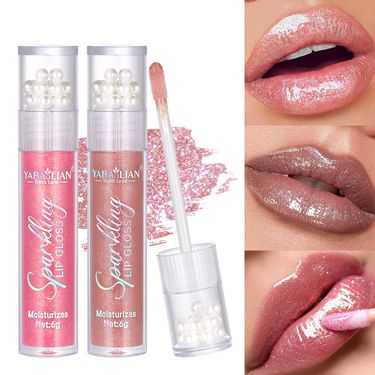 New Pearl Lip Gloss Cross-border Popular YABAOLIAN Waterproof Glitter Lip Gloss Water Gloss Moist Glitter Lip Gloss_voghion.com