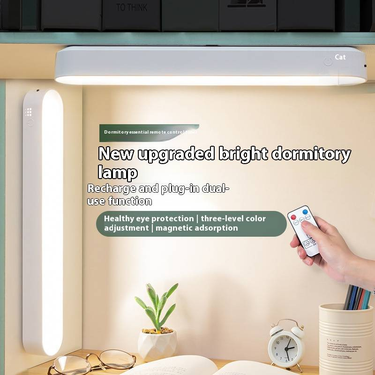 Adjustable LED Desk Lamp With Remote Control, 3 Color Temperatures & Dimmable Light For Study, Bedroom, Dorm - USB Rechargeable, Touch & Remote Switch_voghion.com