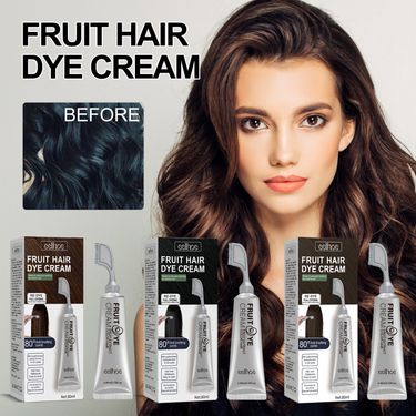 Fruit and vegetable hair cream, natural, gentle and long-lasting, does not hurt the scalp, and the hair is easy to color. Black hair cream_voghion.com