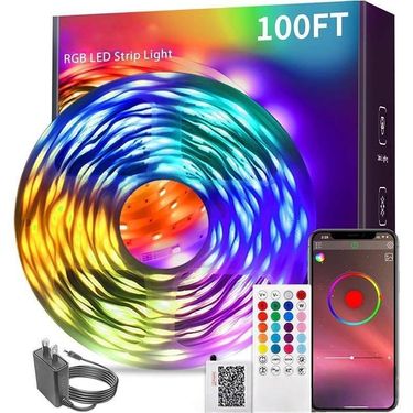 24V RGB LED Strip Lights With Bluetooth & Music Sync, 16 LEDs/m, 50,000H Lifespan, 36W, EU CE Certified For Bedroom Ambiance Lighting_voghion.com