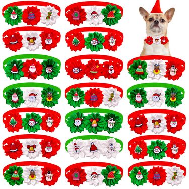 New Pet Supplies Accessories Three-Headed Flower Three Flowers Lightweight No Restraint Bow Tie Collar_voghion.com
