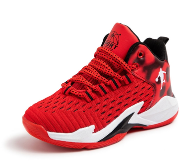 Kids' High-Top Basketball Shoes - Breathable Mesh Sports Sneakers For Boys (Ages 6-12)_voghion.com