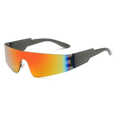 New colorful men's rimless sunglasses Colorful stylish women's Punk Y2K Sports sunglasses_viptrois.com