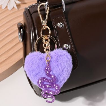 Plush Heart Snake Keychain Hot-Selling Cute Bag Accessories Car Key Pendant Ornament_voghion.com