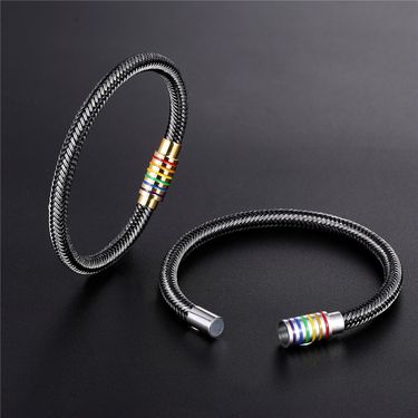 Hot selling hand woven wire stainless steel with magnetic buckle bracelet_ipsvogv.com
