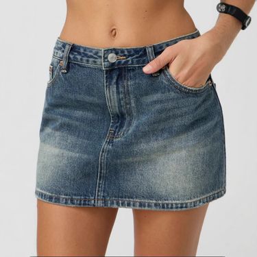 Women's Clothing Slim Casual Stretch Washed Denim Skirt_voghion.com