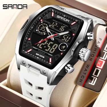 SANDA Men Electronic Watch Big Dial Sports LED Analog Digital Chronograph Military Dual Display Man Wristwatch Relogio Masculino_voghion.com