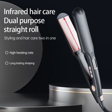 wide version hair straightener fast heating electric splint corn perm fluffy long-lasting shaping straightening plate_voghion.com