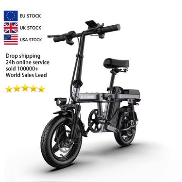 ENGWE T14 White Electric Bike 250W Folding Electric Bicycle 14inch Mini Electric Bicycle 48V10A Adult City Ebike 25KM/H_voghion.com