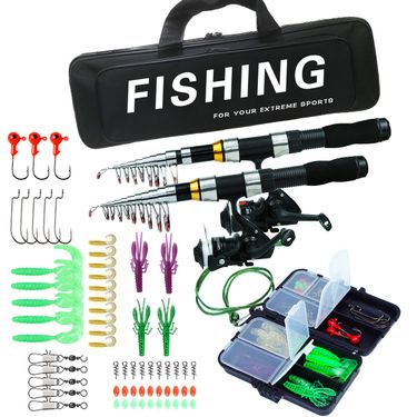 Luya Fishing Gear Set 2.1m2.3m Two Sets Of Double Rods And Wheels For Travel Portable Fishing And Fishing Full Equipment_voghion.com