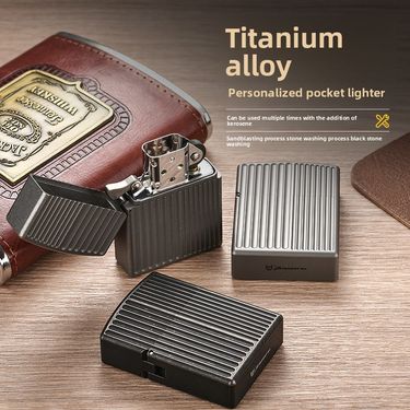 Men's Gift Light Luxury Fashion Titanium Alloy High Appearance Value Kerosene Creative Personality High-end Lighter_voghion.com