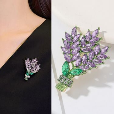 Hot sale popular purple lavender brooch creative a bunch of flowers sweater coat decoration accessories brooch pin_voghion.com