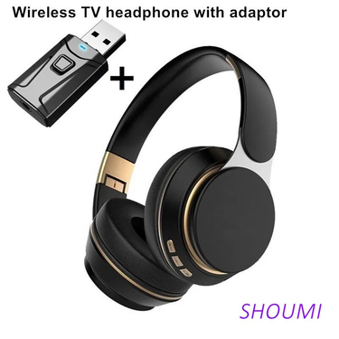 Wireless Headphones Bluetooth 5.0 USB Adaptor Stereo Headset Foldable Helmet Earbuds with Mic for Samsung Xiaomi TV_voghion.com