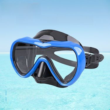 Adult single lens anti-fog film tempered glass liquid silicone snorkeling mask Diving goggles Deep diving goggles_viptrois.com