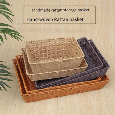Reinforced Wicker Basket - Multipurpose Display & Storage Basket For Fruits, Bread, Supermarkets & Hotels_voghion.com
