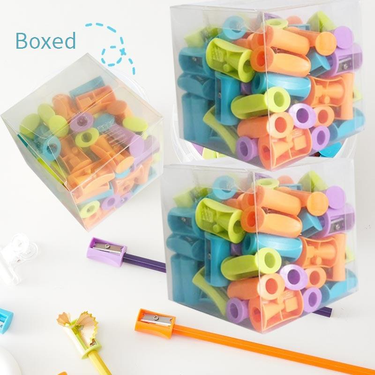 72-Pack Colorful Pencil Sharpeners, Bulk Cute Geometric Pencil Sharpener Set For School, Office & Art Supplies, Manual Plastic Sharpener_voghion.com